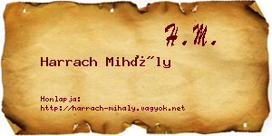 Harrach Mihály névjegykártya
