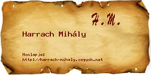 Harrach Mihály névjegykártya